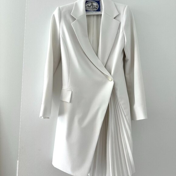 A.L.C. Juliet Pleated Blazer Dress White 00 - Picture 5 of 7
